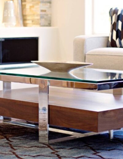 Minimalist family room design modern coffee table